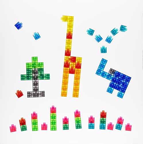 EdxEducation שקוף קוביות קוביות - צעצוע בנייה למתמטיקה מוקדמת - סט של 100 - 0.8 אינץ ' - צעצוע שולחן