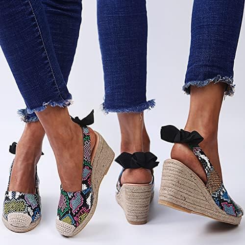 סנדלי טריז לבושים לנשים סנדלים רכים ונוחים שקופיות מזדמנות מגלשות הדפסה על נעלי סנדלי צורה שטוחה
