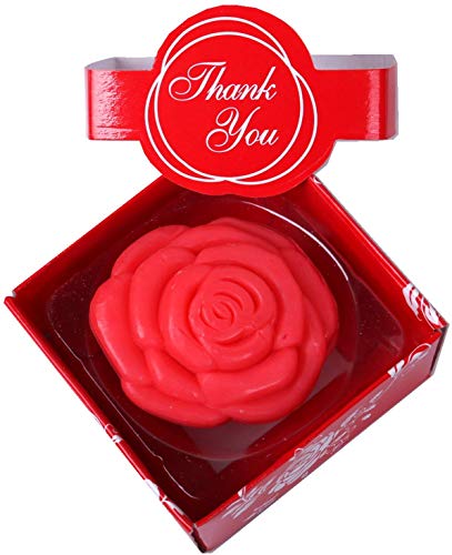 AI · X · IANG 24 חבילות סבון ורדים אדומים בניגוד בעבודת יד, טובות מסיבות חתונה לאורחים, טובות מקלחת