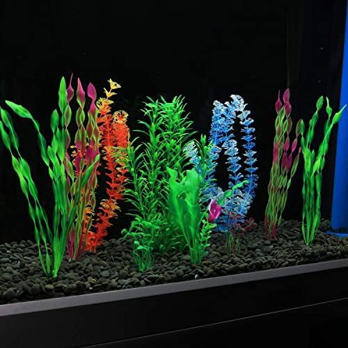 צמחי אקווריום מלאכותיים של MyLifeUnit, 12 PCS צמחי מיכל דגים לקישוטים