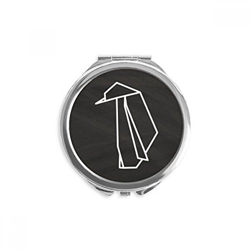 אוריגה פינגווין גיאומטרי צורת יד קומפקטי מראה עגול נייד כיס זכוכית