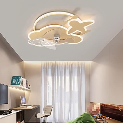 Dlsixyi nordic ילדים פשוטים חדר שינה חדר שינה מאוורר חשמלי נברשת לילדים ענני ילדים מנורת מאוורר תקרה מטוסים,