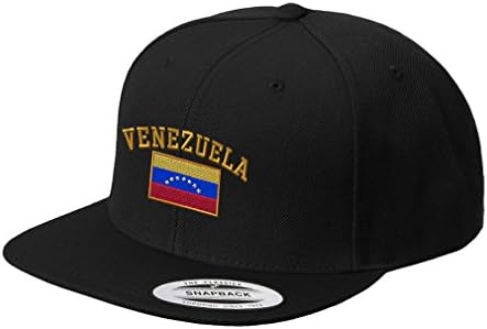 פרוסס מהיר ונצואלה דגל רקום כובע סנאפבק שטוח שחור שחור