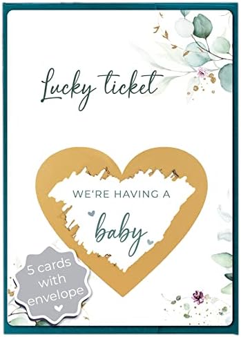 JOLI COON 5 הכרזת הריון כרטיסי שריטה - אנחנו נולדים לתינוק - הכרזת תינוקות כרטיסי שריטה עם