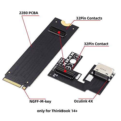 cablecc pci-e 3.0 m.2 m-key ל- Oculink SFF-8611 SFF-8612 מתאם מארח עבור Thinkbook 14+ כרטיס גרפי חיצוני