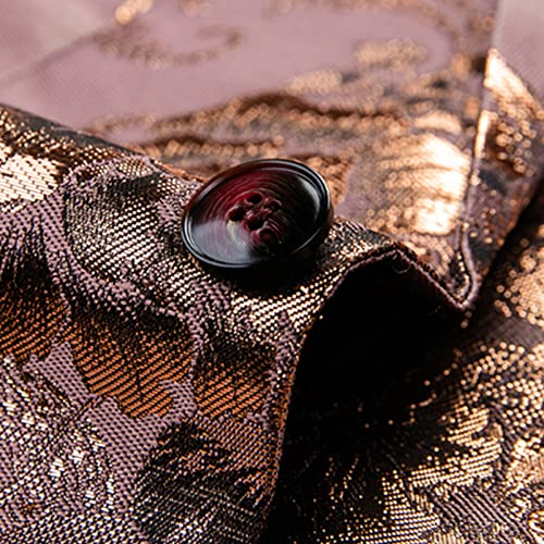 שמלת דש חריץ לגברים חליפה פרחונית יוקרתית מודפסת דקיקה כושר עם בלייזר מסוגנן ז'קט חתונה חזה יחיד מזדמן