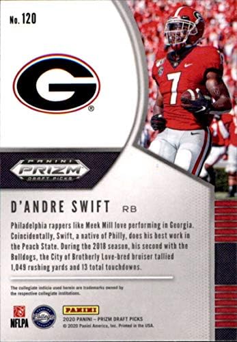 2020 דראפט Panini Prizm 120 D'Andre Swift דראפט בוחר בולדוגים של ג'ורג'יה