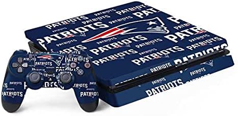עור מדבקות סקרן תואם לחבילה PS4 Slim - מורשה רשמית NFL New England Patriots Design Design