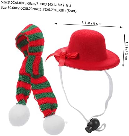DIDISEAON 2 יחידות כובע חיות מחמד לצעיף מבד בגד החתול אדום