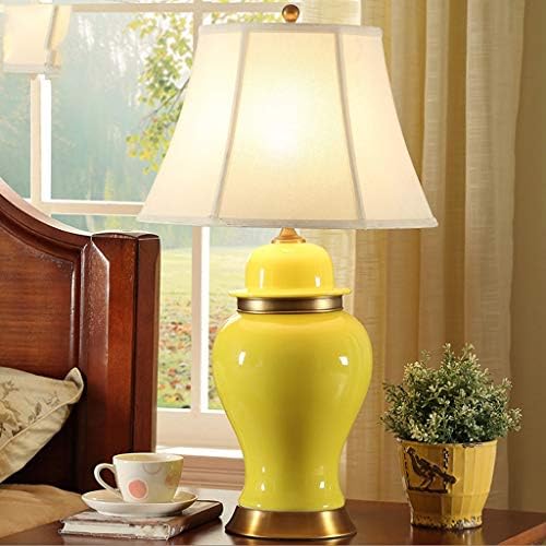 NHUNI Simple American Ceramic Labe Labe צהוב מלון סלון סלון מלכת מיטת חדר שינה מלכה