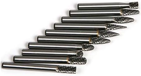 כלי ליטוש שוחקים 10 יחידות 6 ממ 10 סוגים של טונגסטן קרביד קציצות למקדחה סיבובית לכלי קידוח לעיבוד