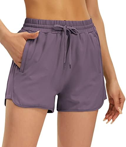 אימון טרקלין לנשים Afitne מכנסיים קצרים 4 כיוון מתוח רופף בכושר יוגה מכנסיים קצרים