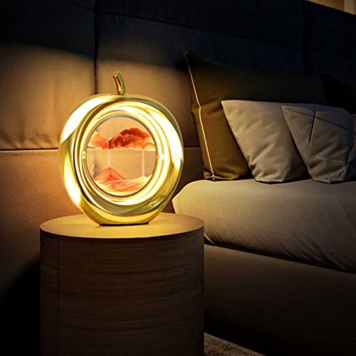 Jjry 3d Quicktsand Light Light, LED Wear Glass LED, מנורת שולחן אמנות שרף, רגוע רגוע לקישוטים
