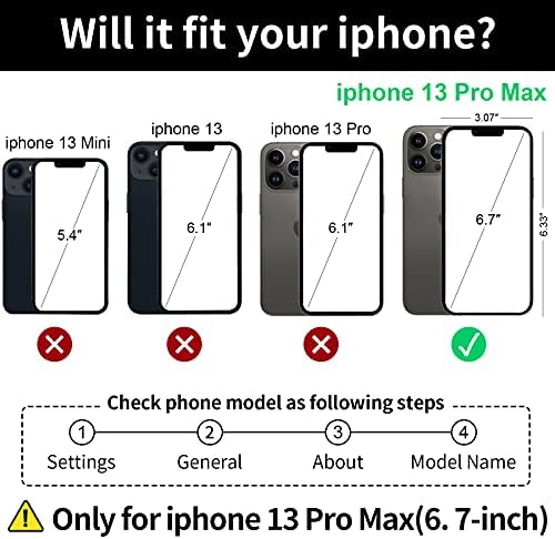 קייס אייפון 13 פרו מקס מקרה ארנק, מגנטי להסרה עור להעיף ארנק טלפון מקרה עבור אייפון 13 פרו מקס עם