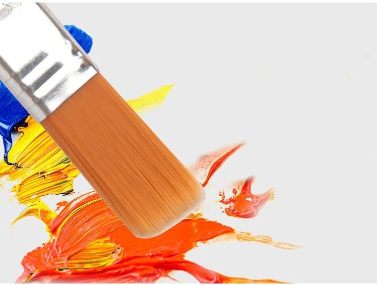 MMLLZEL שטוח ניילון שמן ציור מברשת כלים ביתיים קיר תפאורה לניילון מנגל לשימוש חוזר עם ידית עץ (צבע: