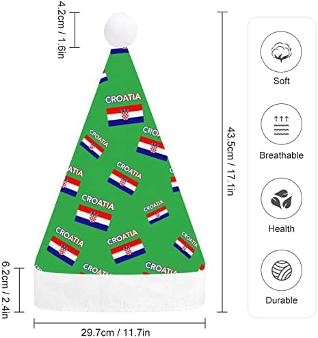 קרואטיה קרואטי דגל מצחיק חג המולד כובע סנטה קלאוס כובעי קצר קטיפה עם לבן חפתים עבור חג המולד חג מסיבת אספקת