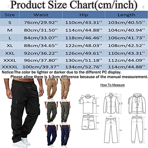 מכנסי מטען לגברים, 2023 גברים קיץ כלי צבע אחיד בכושר רופף כושר המותניים המותניים המותניים מכנסי טרנינג מכנסיים