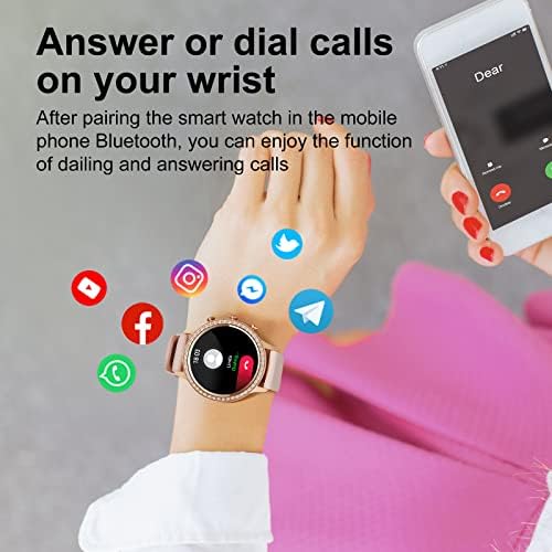 שעון חכם לנשים, IP68 Activity Active Tracker Smartwatch לטלפונים אנדרואיד ואייפון, גשש כושר עם