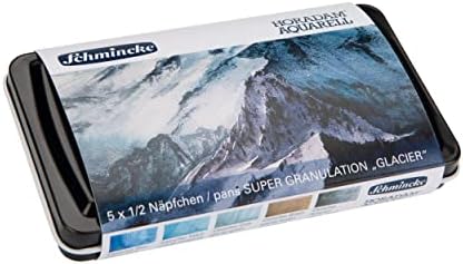 Schmincke - Horadam® Aquarell, קרחון גרנולציה סופר, 5 x 1/2 מחבתות, 74 603 097, קופסת מתכת, צבעי גרעין