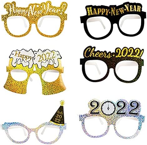 קישוטי שנה טובה של גלפאדה 6 יחידות לשנה החדשה משקפי קוספליי משקפיים מצחיקים משקפיים מצחיקים