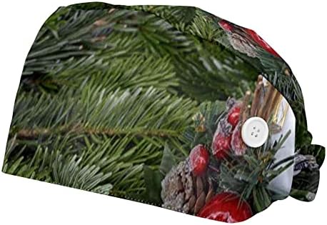 דפוס איש שלג לחג המולד כובעי יוניסקס מתכווננים חמודים, כובעים עובדים עם כפתורים ופס זיעה