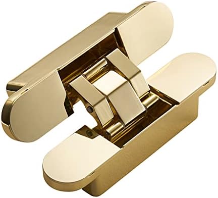 SXNBH צירי דלת בלתי נראים 3D תלת מימד צירים מתכווננים צירים זהב מבריק שחור שחור כרום בהיר סגסוגת אבץ ציר קת