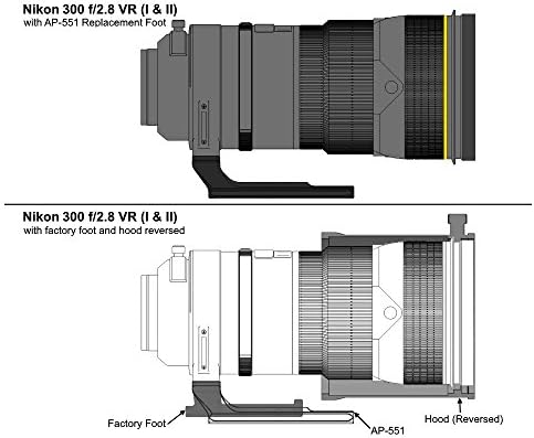 Wimberley AP-551 עדשת החלפה רגל לניקון 180-400 F4.0 FL, 200-400 F4 VR, 300 F2.8 VR I ו- II, 500 F4