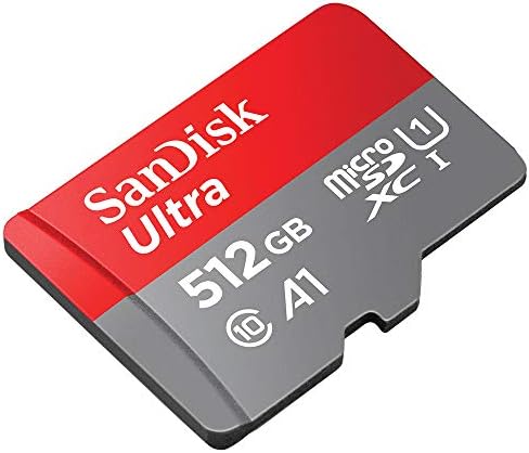 SanDisk 512GB Ultra MicroSDXC UHS-I כרטיס זיכרון עם מתאם - 100MB/s, C10, U1, Full HD, A1, Micro SD - SDSQUAR-512G-GN6MA