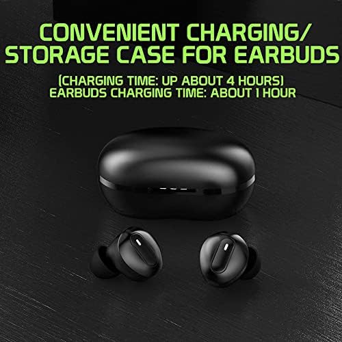 אוזניות Bluetooth אלחוטיות אלחוטיות תואמות את LG G3 Beat עם מארז חבילת טעינה מורחבת עבור אוזניות