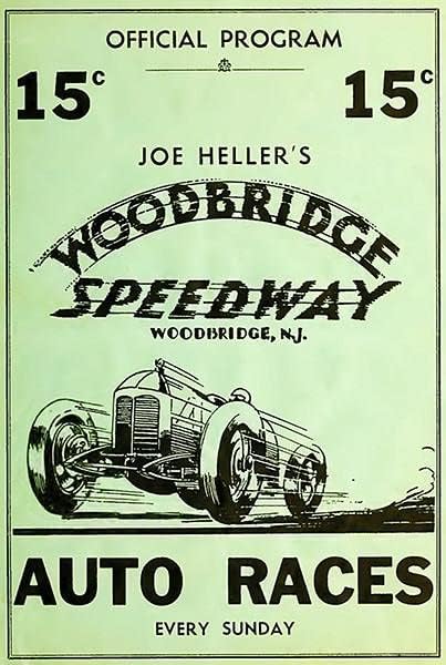 1934 Woodbridge Speedway Races Auto - מגנט כיסוי התוכנית
