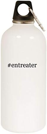 מוצרי Molandra Entereater - 20oz hashtag בקבוק מים לבנים נירוסטה עם קרבינר, לבן