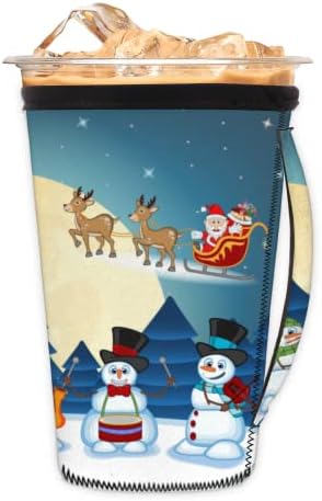 חג המולד של אייל סנטה 09 שרוול קפה קר לשימוש חוזר עם שרוול כוס ניאופרן של שרוול סודה, לאטה,