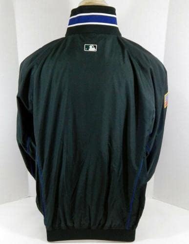 2001 קרני השטן של טמפה מפרץ 57 משחק משמש ז'קט ספסל ירוק ארהב 911 תיקון 3 - משחק מעילי MLB משומשים