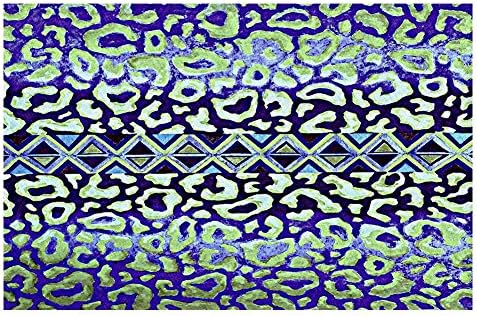 שטיחי שטח ארוגים של דיאנוש, שטיחי מטבח, שטיחי אמבטיה מאת ג ' וליה די סנו שביל נמר כחול גדול בגודל 4 על