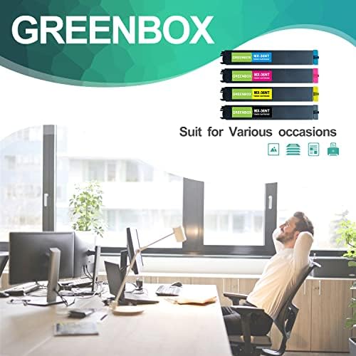 GreenBox תואם MX-36NT החלפת מחסנית טונר תשואה גבוהה להחלפת MX-36NT MX-36NTBA MX-36NTCA MX-36NTMA