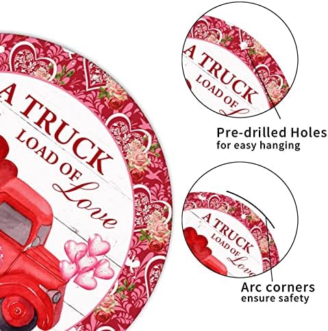 מתנה ליום האהבה לאשתו עגולה מתכת שלט אמת של בלון אהבה גנום קיר מתכת משאית שלט גנום גנומי אדום פרחים