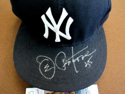 ג'ו פפיטון 25 1962-69 NY Yankees חתום אוטומטי עידן חדש 5950 כובע שדה כובע JSA - כובעי חתימה