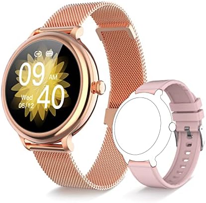 Riversong Smartwatch לנשים, גשש כושר פעילות עם צג דופק ושינה, מסך מגע מלא שעון חכם מד צעדים IP68 עמיד למים שעון