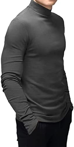 חולצות בסיסיות שרוול קצר לגברים חולצת טריקו סוודר מזדמן עם צווארון גולף מדומה גופייה מוצקה בכושר דק