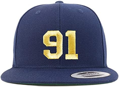 טרנדי הלבשה חנות מספר 91 זהב חוט שטוח ביל סנאפבק בייסבול כובע