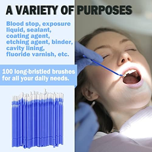 100 יחידות חד פעמי שינית מברשת, 4 צבעים שיניים מיקרו המוליך מברשת מיקרו טושי מוליך-אוראלי שיניים היגיינה