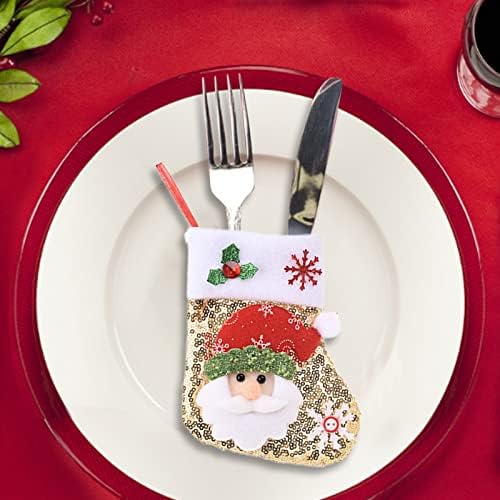 חג המולד מיני מזלג סכום תיק קישוט שולחן דקור סט למסיבה ארוחת ערב המפלגה טובות לילדים 3-5
