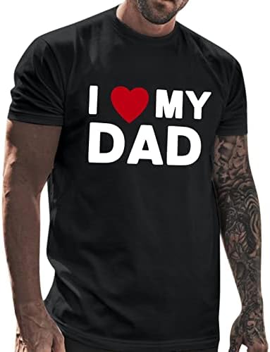 XXBR יום האב של אבא שרוול קצר חולצות לגברים, 2022 קיץ חדש אני אוהב את אבא שלי הדפס רזה מתאים