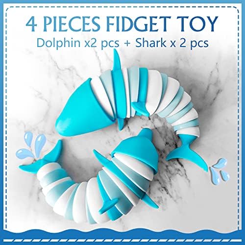 4 יצירות צעצועים מקשקש, דולפין צעצועים של דולפין צעצועים של אוקיינוס ​​כריש אוקיינוס ​​צעצועים,