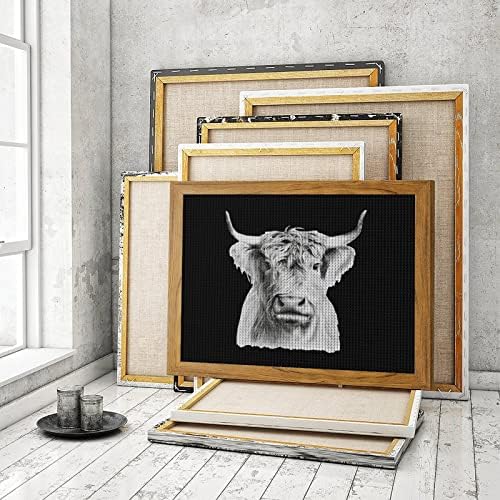 ערכות ציור יהלומי פרה היילנד מצחיקים מסגרת תמונה 5D DIY מקדחה מלאה ריינסטון אמנויות עיצוב קיר למבוגרים
