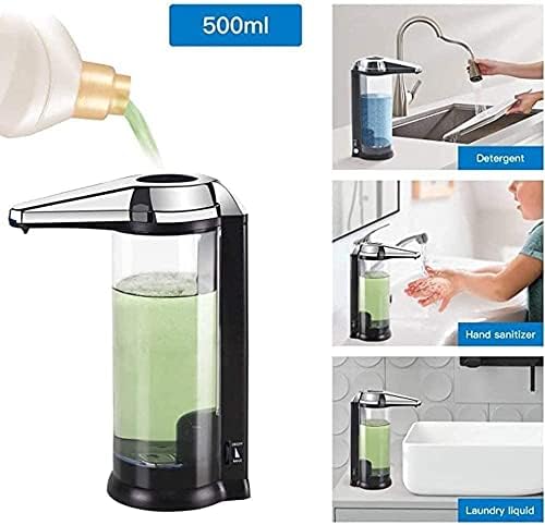 MXJCC מתקן סבון אוטומטי ללא מגע, מתקן סבון לחדר אמבטיה, מטבח, מצויד בחיישן תנועה אינפרא אדום המתאים לסבון ידיים,