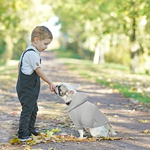 קפוצ'ונים של כלבים של Meioro כלבים רכים וחמים חולצת טי, סוודר חיות מחמד חורפי עם בגדי חתול רוכסן בכיס