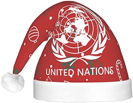האומות המאוחדות סמל מצחיק מבוגרים קטיפה סנטה כובע אור עד חג המולד כובע לנשים & מגבר; גברים חג המולד