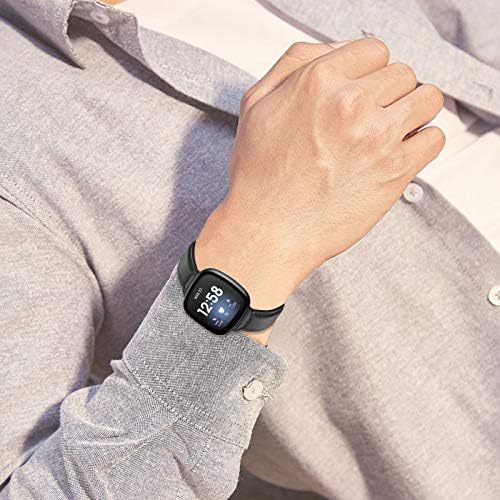 Aladrs רצועות רצועות שעון עור רכות תואמות ל- Fitbit Sense / Versa 3 Smartwatch