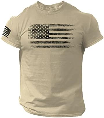חולצות טריקו פטריוטיות של UBST לגברים, 4 ביולי דגל אמריקה דגל רזה כושר טי חולצת טי קרוואק רטרו שרוול